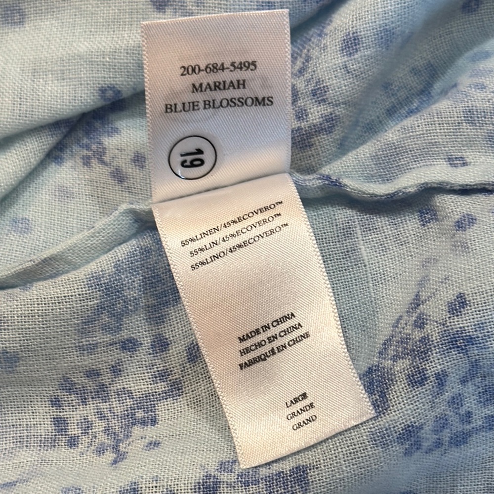 RAILS • Mariah Linen Blend Blue Floral Blouse • Size Large - Picture 8 of 11
